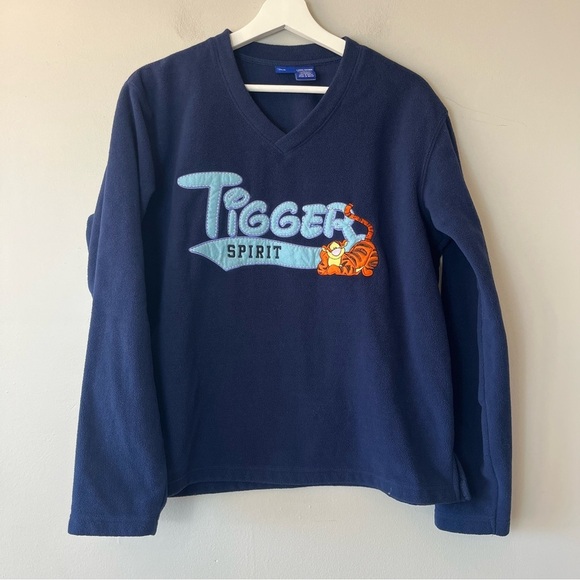 Disney Sweaters - Disney Tigger Spirit Graphic Navy Fleece Large